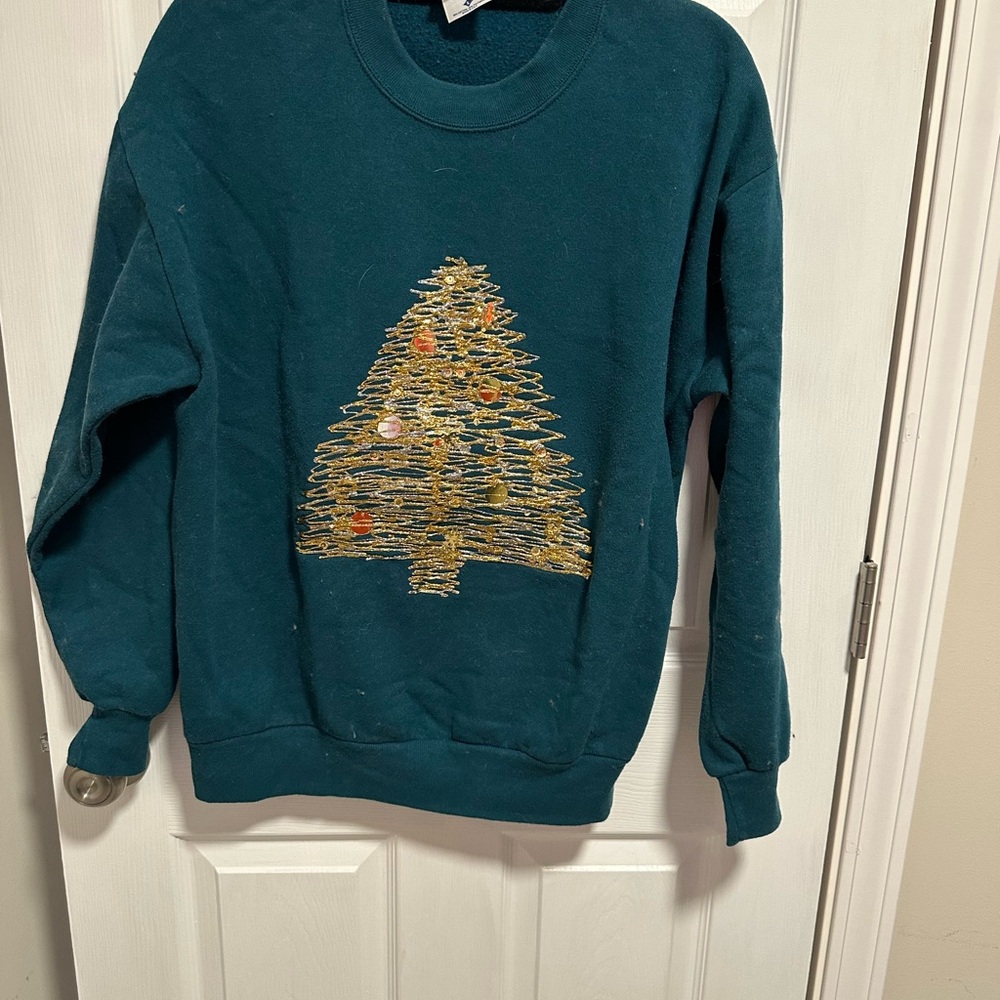 Vintage Jerzees Christmas Tree Sweater - Womens Size L
